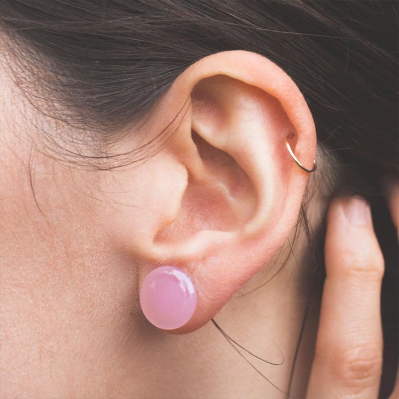 Atomhole Store 8 Pairs/16Pcs 14G-00G Glass Ear Gauges Stretching Kit Short Taper Expander Plugs Solid Tunnels Body Piercing Jewelry Set - Image 3